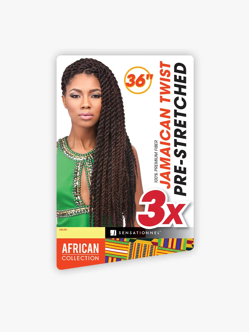 African Collection 3x Jamaican Twist Pre-Stretched Braid 36"